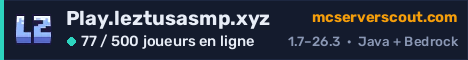 Bannière du serveur Play.leztusasmp.xyz
