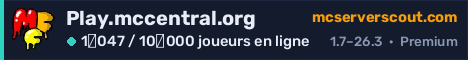 Bannière du serveur Play.mccentral.org