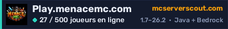 Bannière du serveur Play.menacemc.com