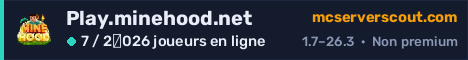 Bannière du serveur Play.minehood.net