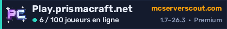 Bannière du serveur Play.prismacraft.net