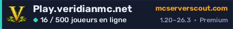 Bannière du serveur Play.veridianmc.net
