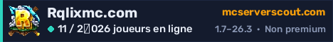 Bannière du serveur Rqlixmc.com