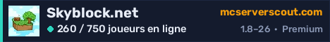 Bannière du serveur Skyblock.net
