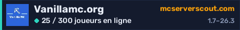 Bannière du serveur Vanillamc.org