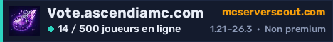 Bannière du serveur Vote.ascendiamc.com