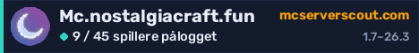Banner for serveren Mc.nostalgiacraft.fun