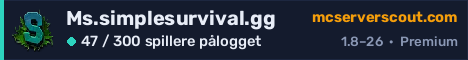 Banner for serveren Ms.simplesurvival.gg