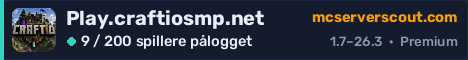 Banner for serveren Play.craftiosmp.net