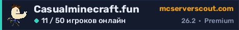 Баннер сервера Casualminecraft.fun