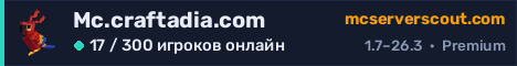 Баннер сервера Mc.craftadia.com