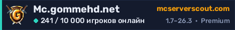 Баннер сервера Mc.gommehd.net
