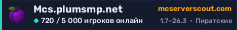Баннер сервера Mcs.plumsmp.net