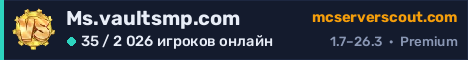 Баннер сервера Ms.vaultsmp.com