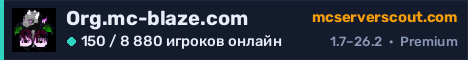Баннер сервера Org.mc-blaze.com
