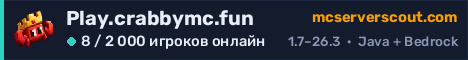 Баннер сервера Play.crabbymc.fun