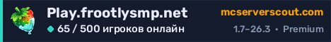 Баннер сервера Play.frootlysmp.net