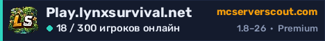 Баннер сервера Play.lynxsurvival.net
