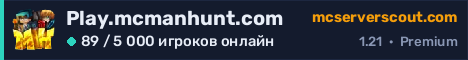 Баннер сервера Play.mcmanhunt.com