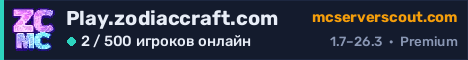 Баннер сервера Play.zodiaccraft.com
