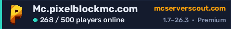 Mc.pixelblockmc.com server banner