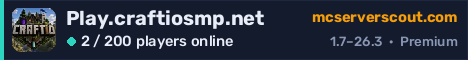 Play.craftiosmp.net server banner