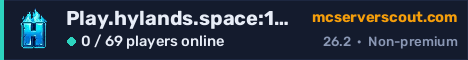 Play.hylands.space:19146 server banner