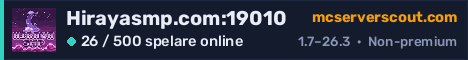 Serverbanner för Hirayasmp.com:19010