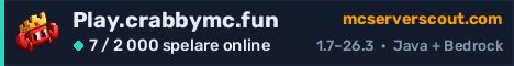 Serverbanner för Play.crabbymc.fun
