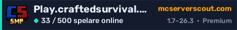 Serverbanner för Play.craftedsurvival.net