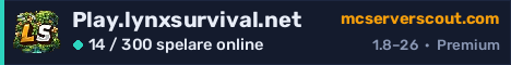 Serverbanner för Play.lynxsurvival.net