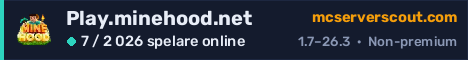 Serverbanner för Play.minehood.net