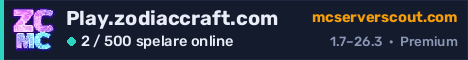 Serverbanner för Play.zodiaccraft.com