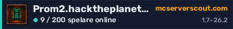 Serverbanner för Prom2.hacktheplanet.now