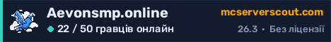 Банер сервера Aevonsmp.online