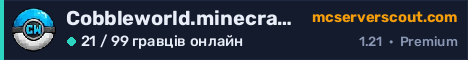 Банер сервера Cobbleworld.minecraftr.us