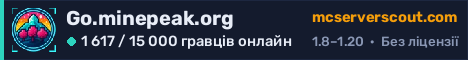 Банер сервера Go.minepeak.org