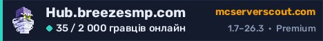 Банер сервера Hub.breezesmp.com