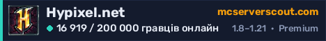 Банер сервера Hypixel.net