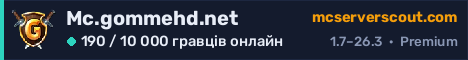 Банер сервера Mc.gommehd.net