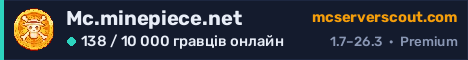 Банер сервера Mc.minepiece.net