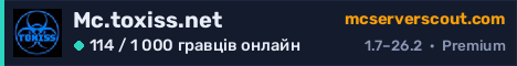 Банер сервера Mc.toxiss.net