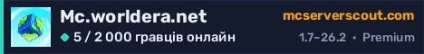 Банер сервера Mc.worldera.net