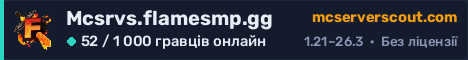 Банер сервера Mcsrvs.flamesmp.gg