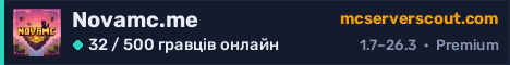 Банер сервера Novamc.me