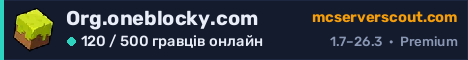 Банер сервера Org.oneblocky.com