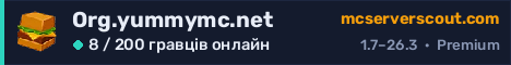 Банер сервера Org.yummymc.net