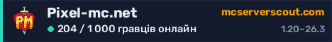 Банер сервера Pixel-mc.net
