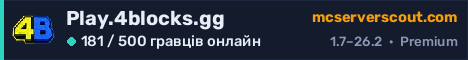 Банер сервера Play.4blocks.gg