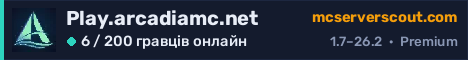Банер сервера Play.arcadiamc.net